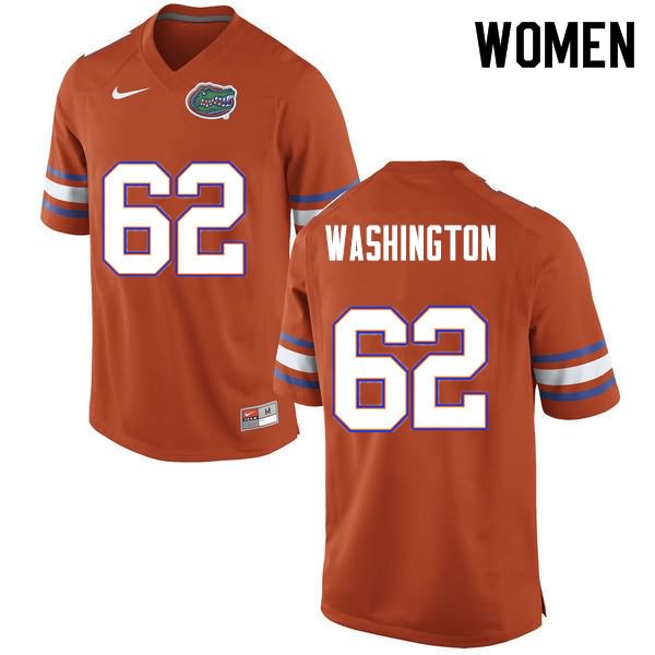 Women's NCAA Florida Gators James Washington #62 Stitched Authentic Nike Orange College Football Jersey TFS7265CC